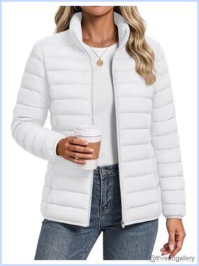 Women's Lightweight Puffer Jacket Quilted Winter Coat Zip Front